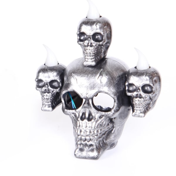 Pinner Holder Halloween Skjelett Flameless Stearinlys Skull Lysholder Lys LED Lys Lampe Nattlys for Home Bar Ha