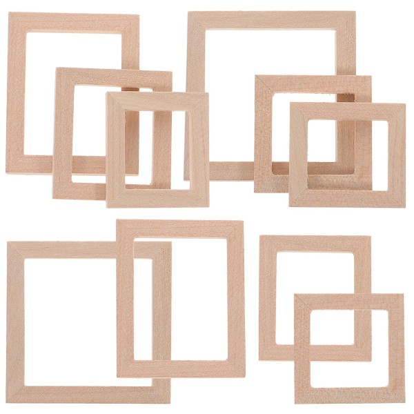 10 stk Dukkehust Mini Rammer Bilde Rammer DIY Håndverk Miniatyr Dukkehust Dekorasjoner 4.3X4.3X1.5C