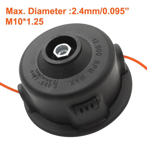 Universal M10 x 1.25 Left-Handed Brush Cutter Replacement Spool with 5m Line, Easy Loading
