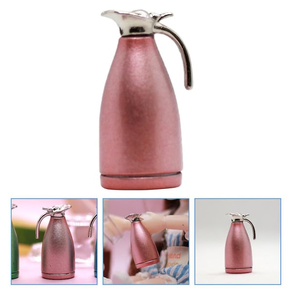 Miniatyr vattenkanna Modell Kompakt metall Vattenkokare Dekoration Barn Liten vattenkanna ToyRosa Pink