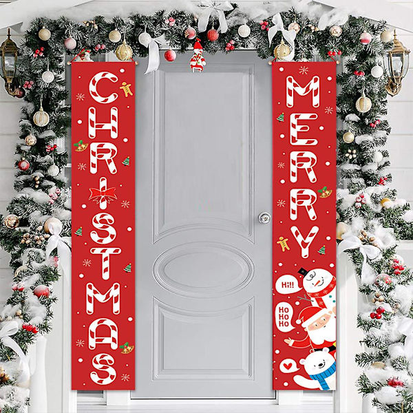 God Jul Veranda Skylt Tomte Snögubbe Julhängande Banner Semester Hem Inomhus Utomhus Dörr Vägg Dekoration