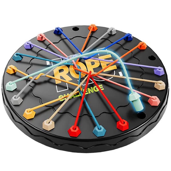 Brainy Knots Rope Untangle Puzzle, 21 cm Logic Board Game with 18 Colorful Ropes, Develops Strategic Thinking & Problem Solving