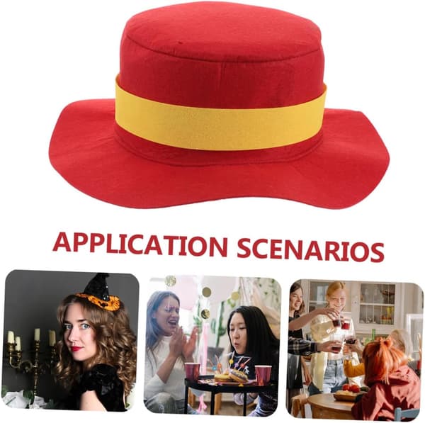 Scene Performance Hat, Allsidig Rekvisitt for Jule- og Halloweenfester, Stilig Hatt med Flat Brem