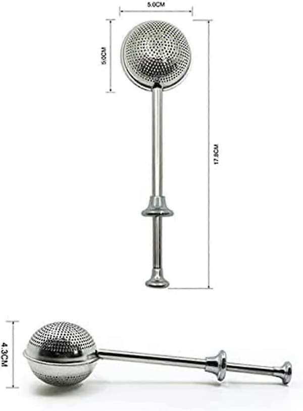 Tesil Infuser Push Rostfritt Stål Infällbar Teboll Lösbladste Sil Te Tillbehör (silver) (2st)