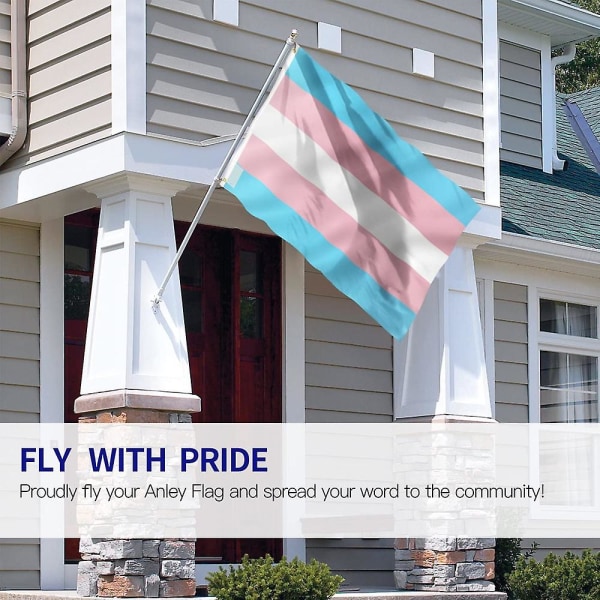 90*150cm Transgenderflagg, Dobbelt kjønnsflagg, Pan-kjønnsbanner med 2 messingøyer for vegg soverom utendørs Transgenderflagg Transgender Flag