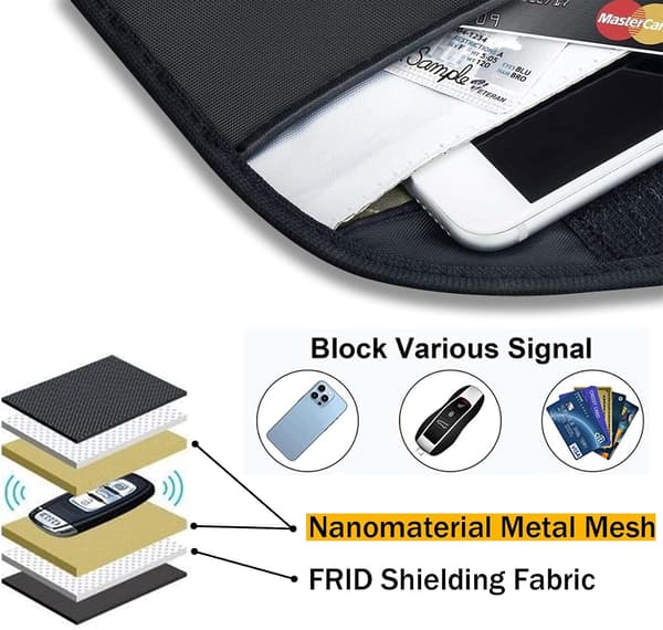 Signalblokeringspose, [2-pak] GPS RFID Faraday-pose Skærmbur Hylster