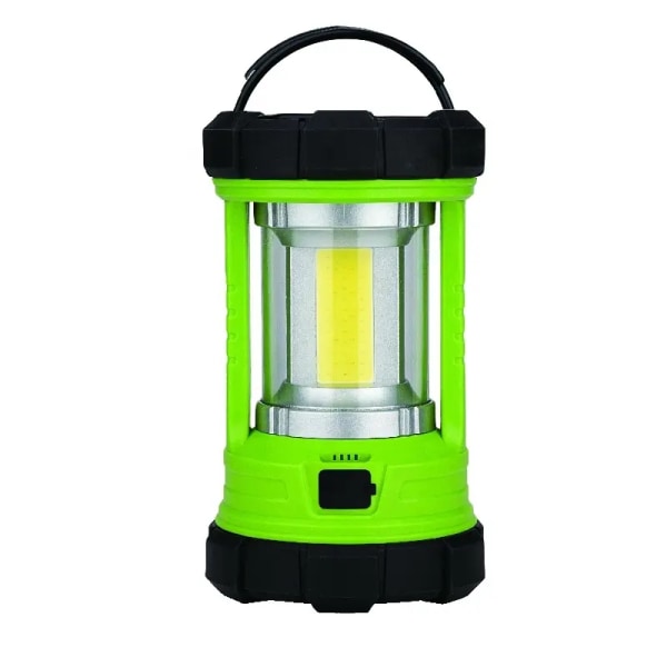 Oppladbar campinglykt, 5 lysmoduser campinglyskapasitet LED-støtlykt bærbare vanntette orkanlykter for nødsituasjoner (blekgrønn)