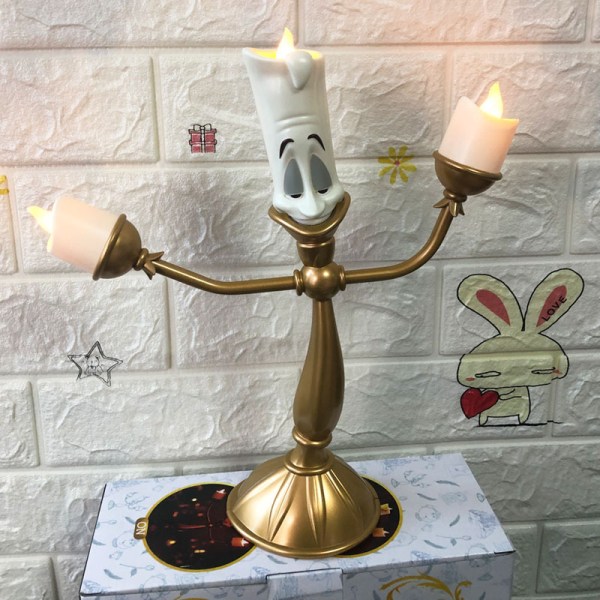 muistikirja Beauty and the Beast kynttilänjalka Kynttelikkö LED-valo hääpöytään joulujuhlien kodin sisustamiseen, kultaa