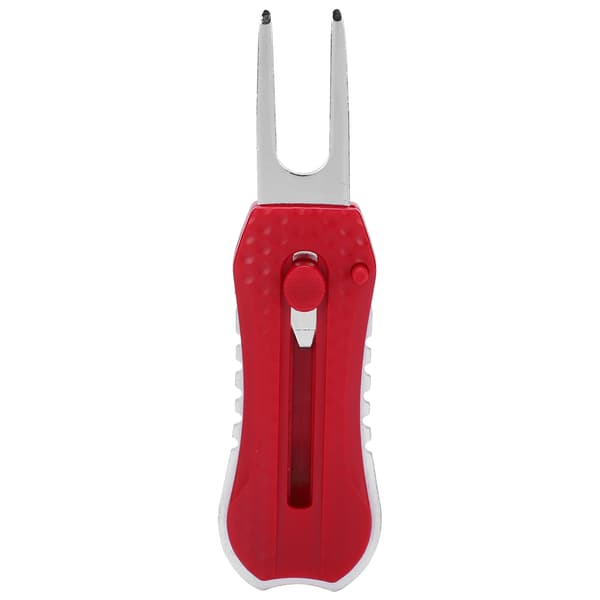 Golf Divot Repair Tool Spring Fork Green Cleaner Training Aid Red