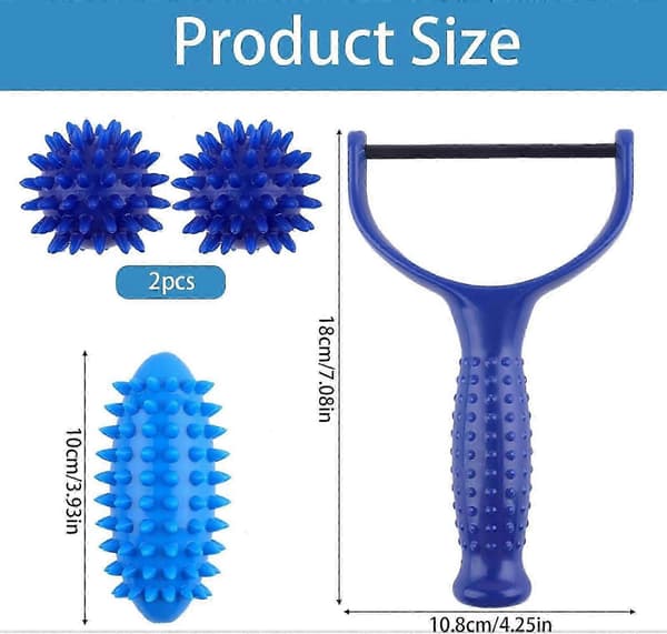Massage Roller, Massage Roller with Knobs, Massage Roller with 3 Massage Balls, Massage Roller, Massage Balls, Self-Massage Roller for Thighs -GSL
