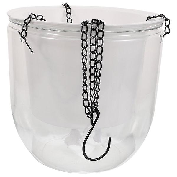 Hengende plantepotte i plast Hjemmehengende blomsterpotte Hengende kurv for planter Innendørs Hvit 21X20CM