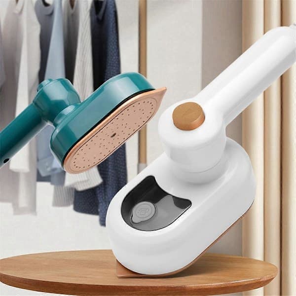 Mini Portable Iron Handheld Iron Household Handheld Iron Rotating Foldable Iron EU PLUG (White)