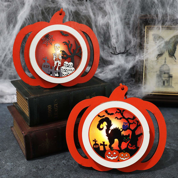 Retro Lykta LED Jack-O-Lantern Halloween Scen Atmosfär Fest DekorationerC
