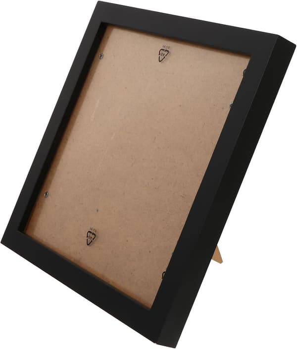 Square Wooden Photo Frame Simple Creative Design Black Wood Material Stable Movable Support