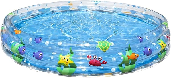 Oppustelig pool, børnepool, bærbar pool, udendørs- og havepool, blå, 1,83m x 33cm