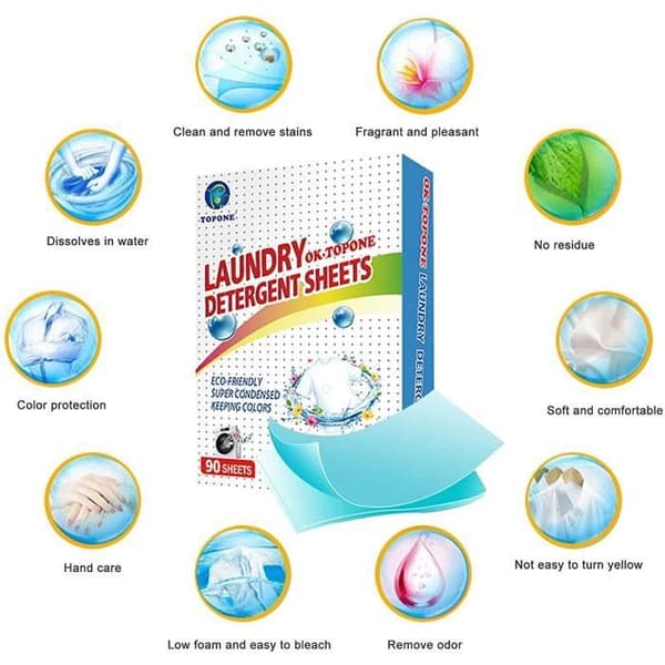Concentrated Laundry Detergent Sheets 180 Pieces Liquid Laundry Detergent Sheets Laundry Detergent Strips