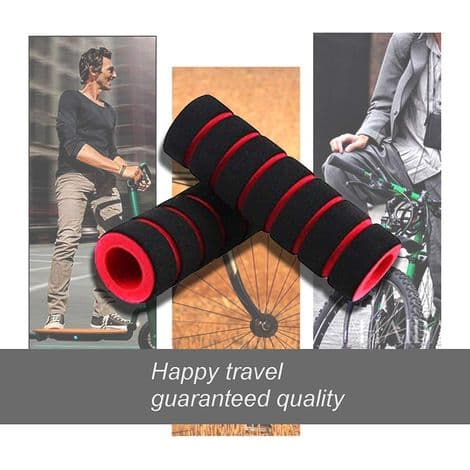 Red Non-Slip Foam Handlebar Grips for Bicycle - 1 Pair