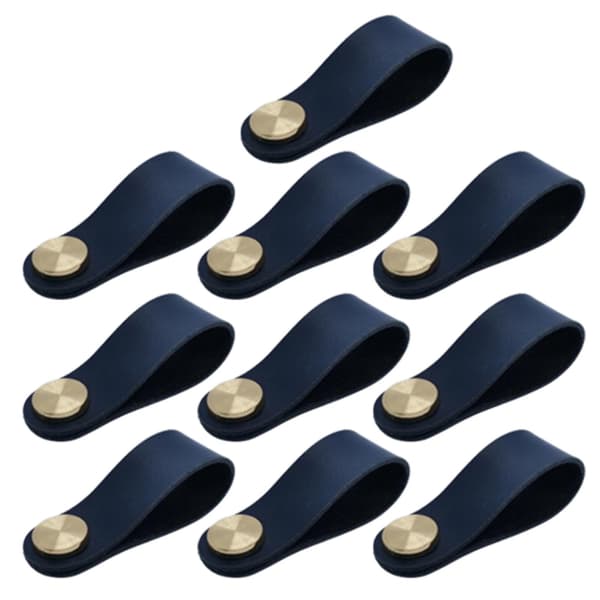 Maskinvare Lærhåndtak Solid Multifunksjonelt Skaphåndtak For Soverom I1896 Marineblå I1896 Navy Blue
