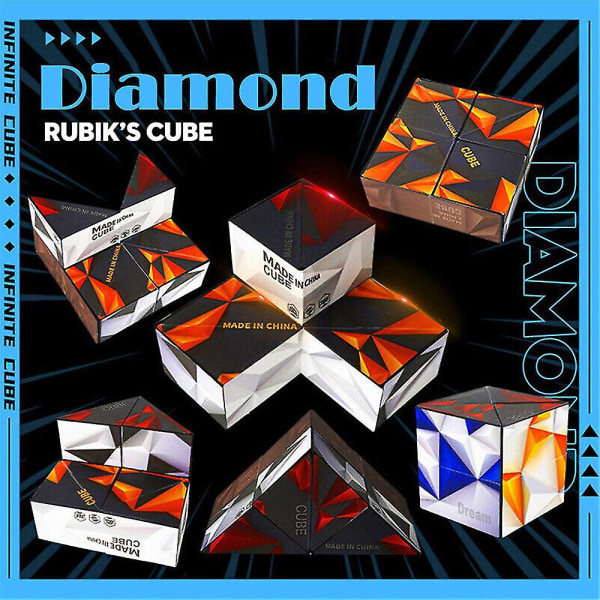 3D Formbar Magnetisk Rubiks kube Håndflip Puslespill Stressavlastning Angst Fidget Leke Gave til Barn