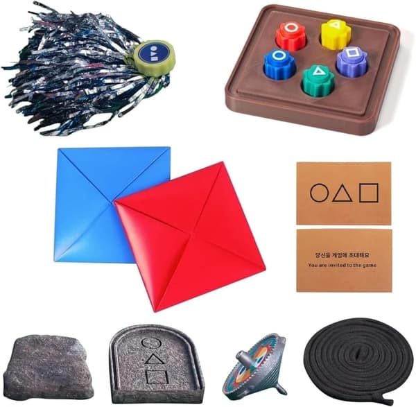 Squid Game-inspired 5-in-1 Activity Set Motor Skill Development Toy Montessori Training Hand-Eye Coordination Educational Games for Kids