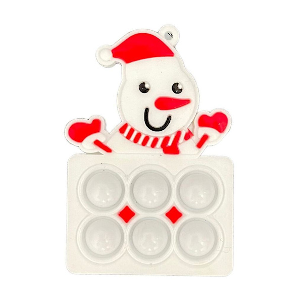 Jultomte Nyckelring med Pusselbubbla, Stressreducerande Mjuk Leksak