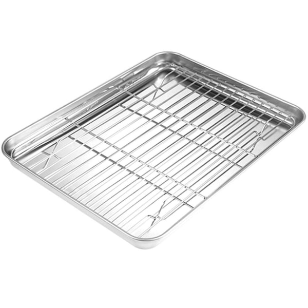 Metal Serveringsbakke Tråd Kølehylde Bacon Pan Cookies Rack Cookies Pan Kage Kølehylde Sølv 31.5x21. Silver 31.5x21.5cm