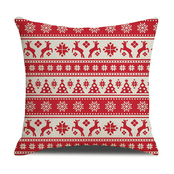 Juleputetrekk i nordisk stil, lin, for sofa, 450 mm x 450 mm