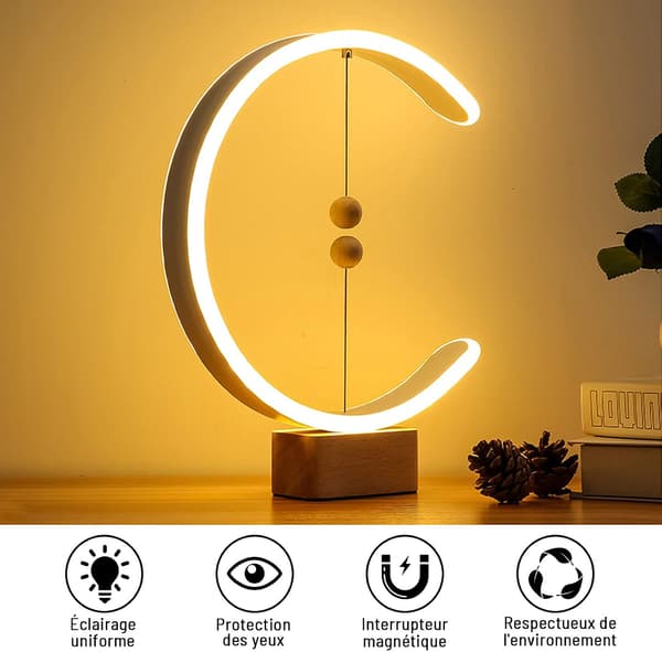 Moderne skrivebordslampe, magnetisk kulebryterstyrt LED-sengelampe