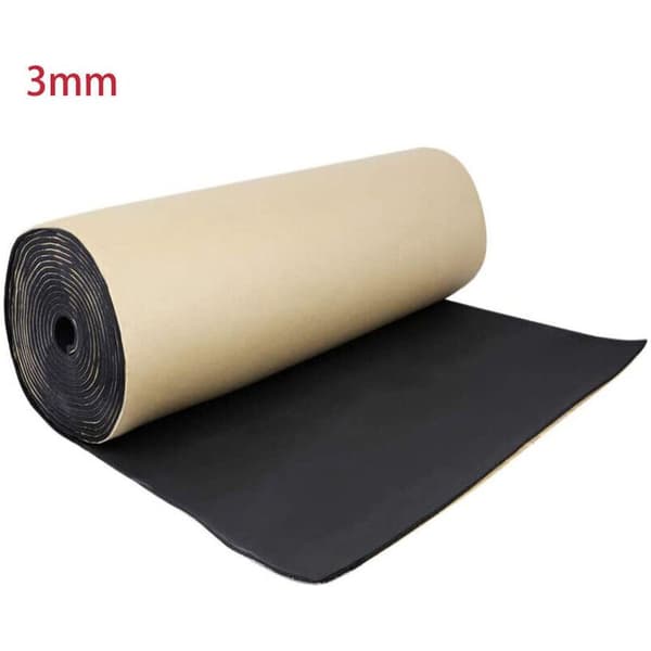 Self-adhesive Car Insulation Foam, 100cm x 100cm, 3mm Thick, Sound and Heat Insulation, Easy Application - 100cm x 100cm