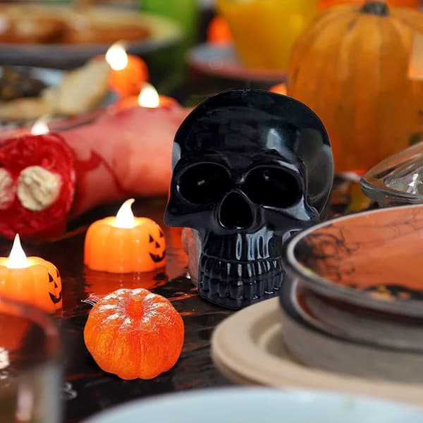 2 st ljusformar 3D skalle och pumpa silikonformar, Halloween