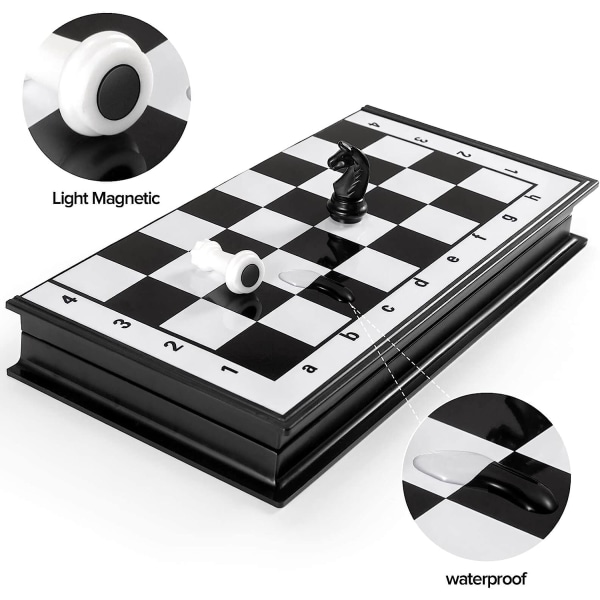 Schackspel Resebrädespel: Magnetiskt fällbart schackbräde med instruktioner Tonårspresenter Familjespel Pedagogiska leksaker f