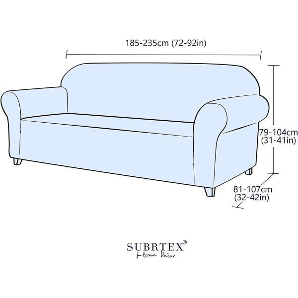 1-delt stræksofabetræk Lænestolsovertræk med elastisk armlæn sofabeskytter (3 personers, Burgundy)