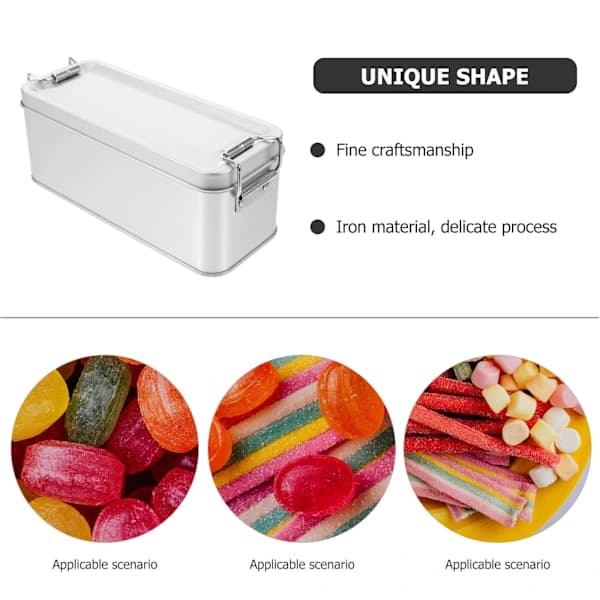 Decorative Tin Container with Airtight Lid for Candy, Chocolate, and Snacks, Small Christmas Gift and Storage Box