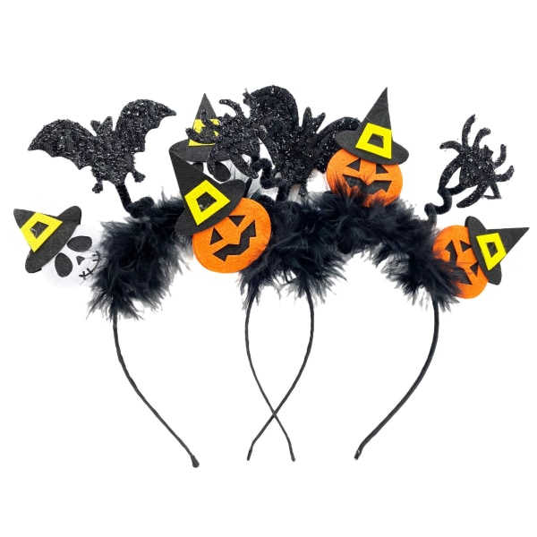 4 deler Halloween pannebånd, heksehatt pannebåndsbøyle, djevel pannebånd for karneval, kle opp hårtilbehør for Boy Gi