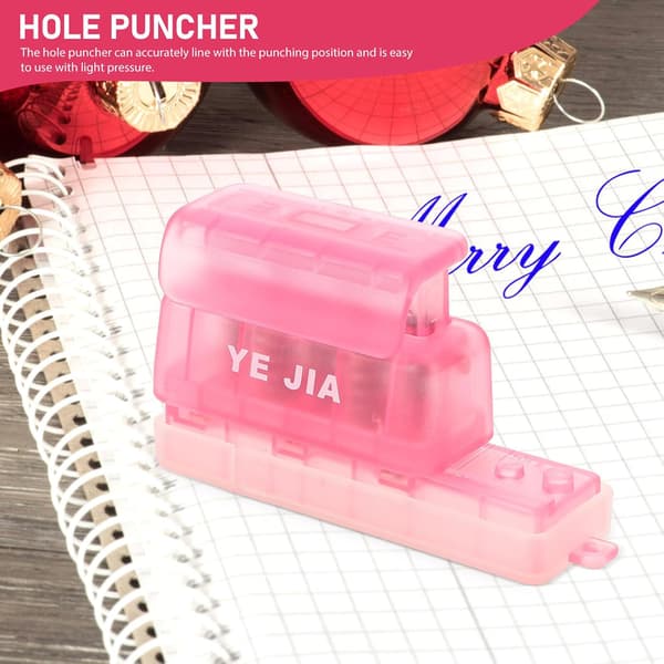 Five-Hole Punch Tool for Binder Paper Craft Office Use Small Portable Hole Puncher