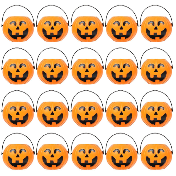 20 kpl Kurpitsa-ämpäri Halloween-naamiaiskoristelu Sweet Holder -ämpäri Halloween-yökerhon baaritilan koristelu