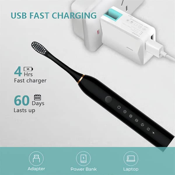 Intelligent Fully Automatic Electric Toothbrush, Soft Bristle Toothbrush for Adults, Six Vibration Frequency Cleaning Modes