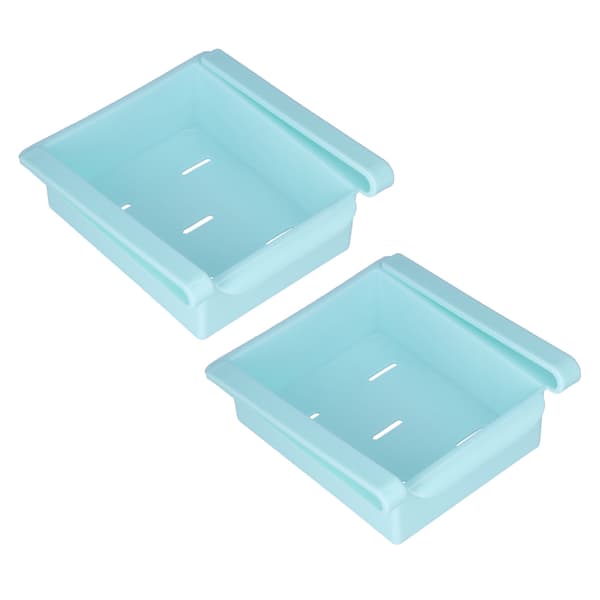 2 Pcs Refrigerator Organizer 5 Vents Ventilation and Drainage Integrated Handle Refrigerator Storage Rack
