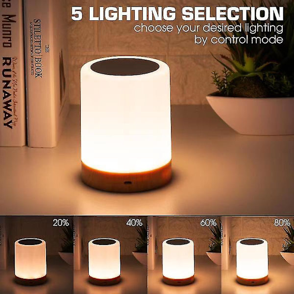 Nordisk Stil Bordlampa Modern Vardagsrum Sovrum Färgrik Kontaktsensor Nattlampa USB Laddningsbar