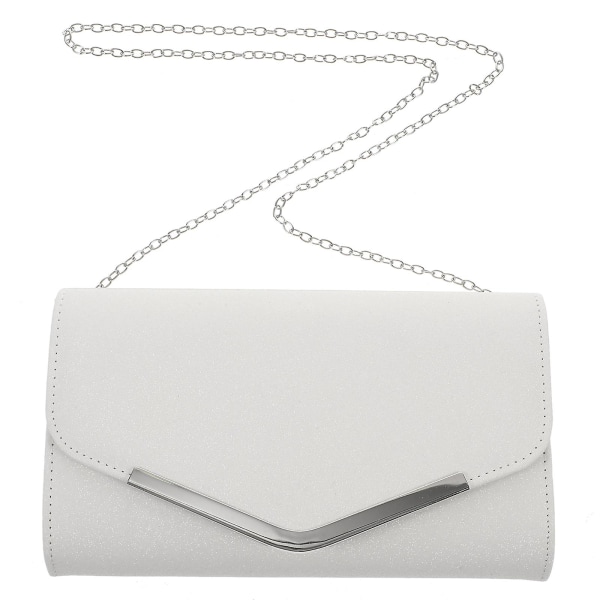 White Evening Bag Handbag Wedding Party Message Bag Clutch Bag Purse Simple Chain Bag For Women Ladi