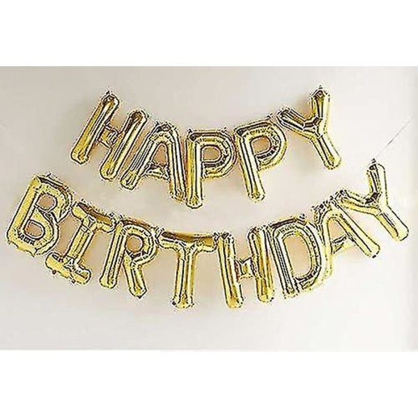 Grattis på födelsedagen Bokstavsdekoration Väggarrangemang Vuxenpartybanderoll Ballonger