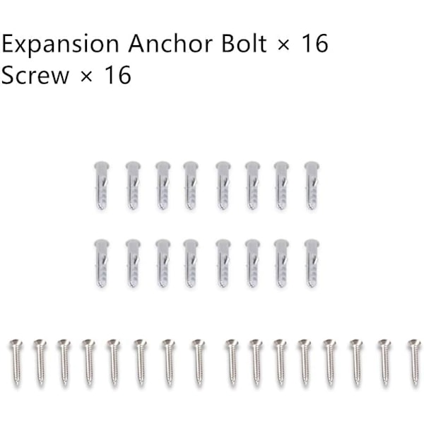 Solsejl Hardware Kit, Robust Rustfri Rektangel/Kvadrat Solsejl Installation til Terrasse Græsplæne og Have (44