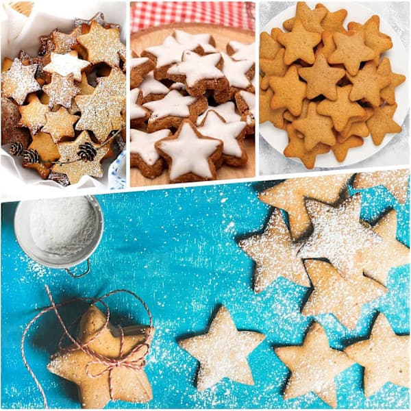 5 Star-Shaped Cookie Cutters for Baking, Fondant Molds, Biscuit Molds, Star-Shaped Cookie Cutter Set, Six-Pointed Star Shape, Safe to Use...