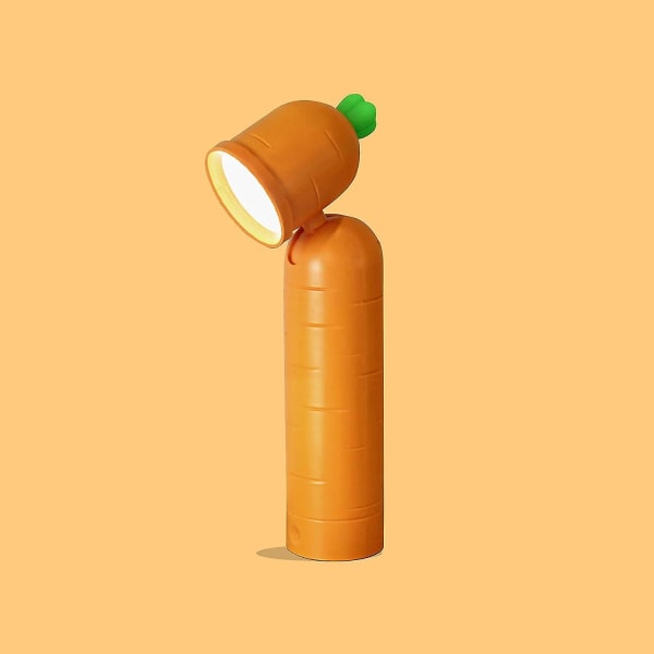 Bordlampe til Børn Gulerod Sengelampe Berøringsstyret Genopladelig Med Natlys Børneværelse Led Lys Til Soveværelse, Børnegaver, OrangeOrange