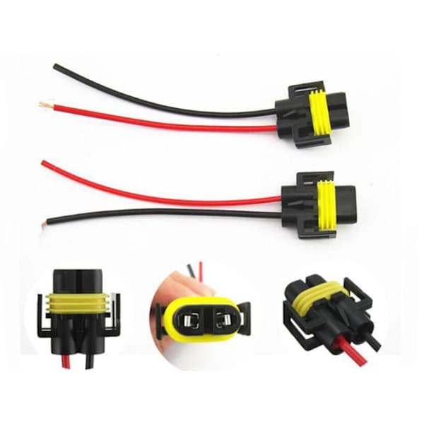 H8 H11 (H9) xenon / led / halogen stik sokkel 2-pak Sort
