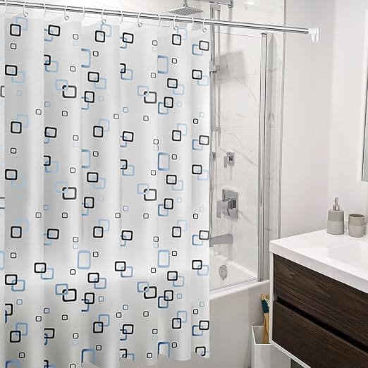 1 stk. badeforhæng, 200x200cm badekarforhæng med krog