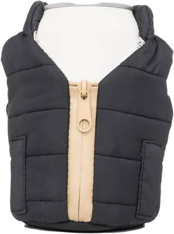 Puffy Drikkevest, Isolert Boksvarmer, Svart
