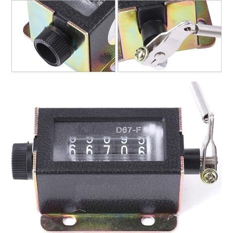 Number Counter, Digit Display, D67-F 5-Digit Mechanical Reset Manual Time Counter