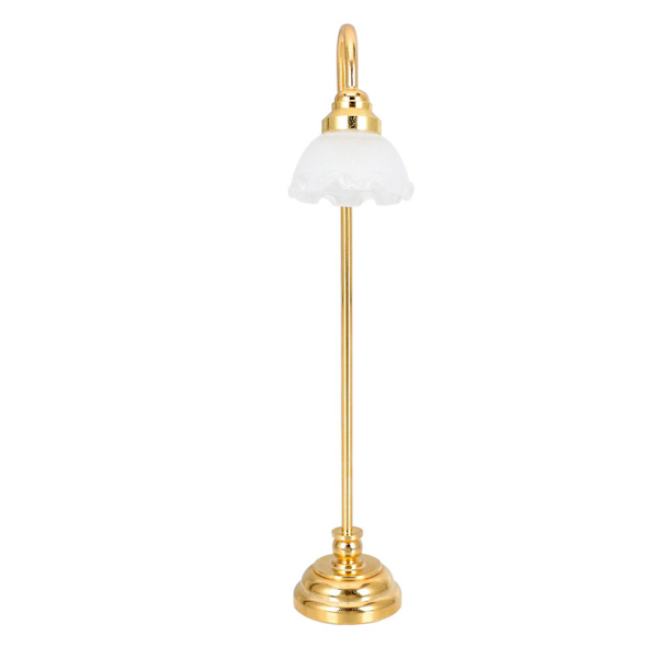 Miniatyr Golvlampa Liten Golvlampa Modell Mini Hus Prydnad Utan Sladd Gyllene 12x3cm