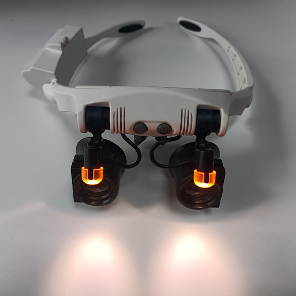 Päännauha Luppi LED-Valolla, Monitoiminen LED-Pääteline 21 Yhdistelmälupeilla ja Vaihdettavilla Linsseillä